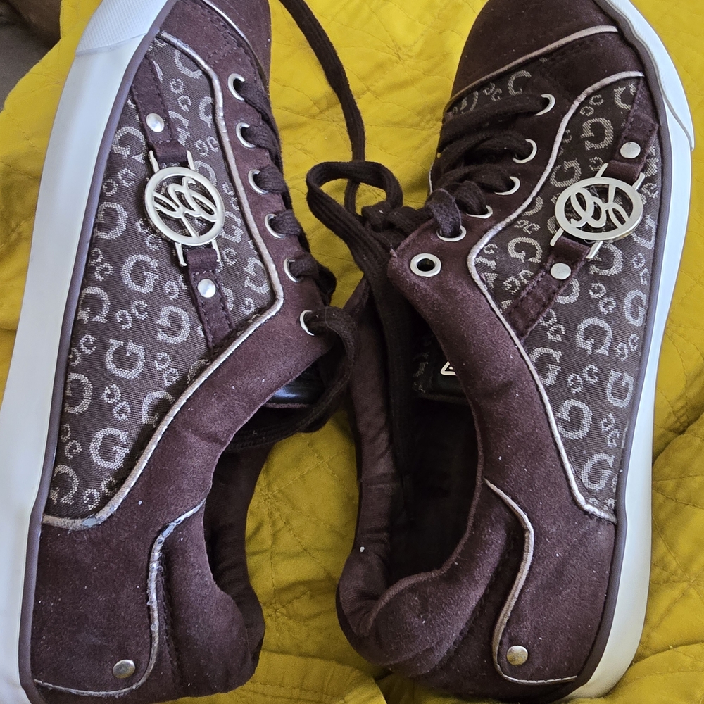 Guess Chocolate Lace-Up Sneakers - Picture 2 of 8